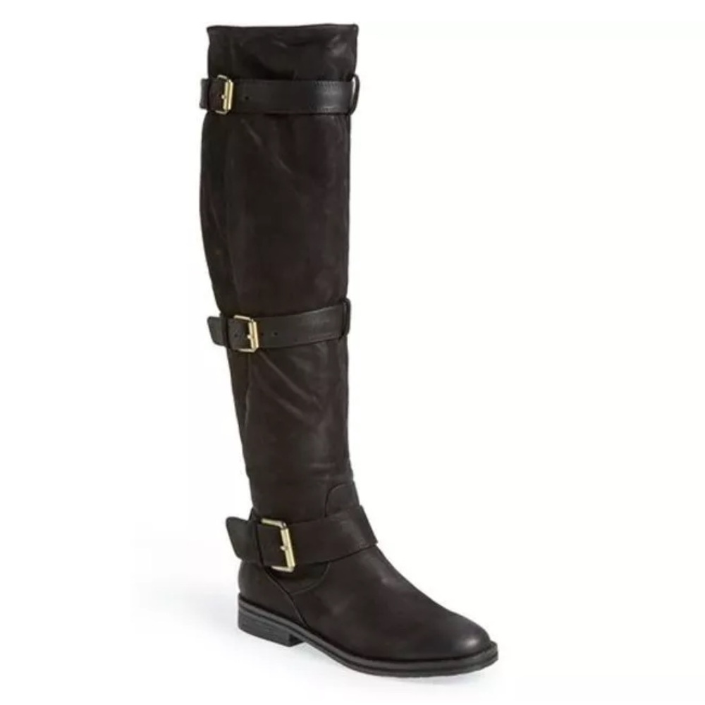 Gentle Souls Size 7 Steampunk Motorcycle Matrix Black Leather Buckle Boots
